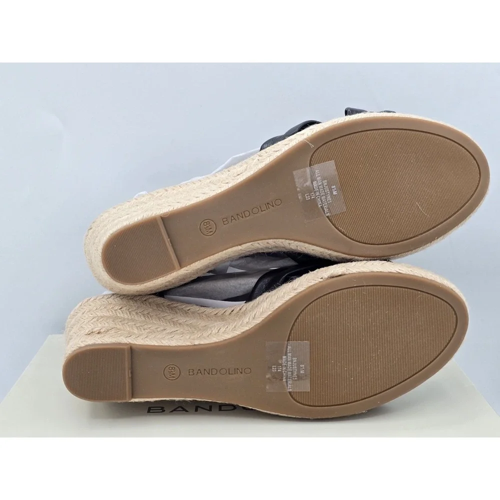 Bandolino Women's‎ Justyne3 Wedge Sandal Black / Woven - Size: 8.5 M